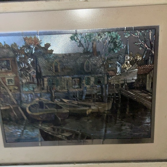 VINTAGE PIC METALLIC OF HARBOR SHELTER - Picture 2 of 3